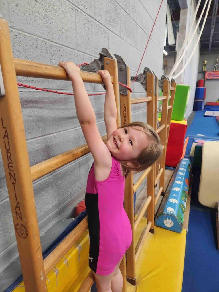 Preschool aged gymnast